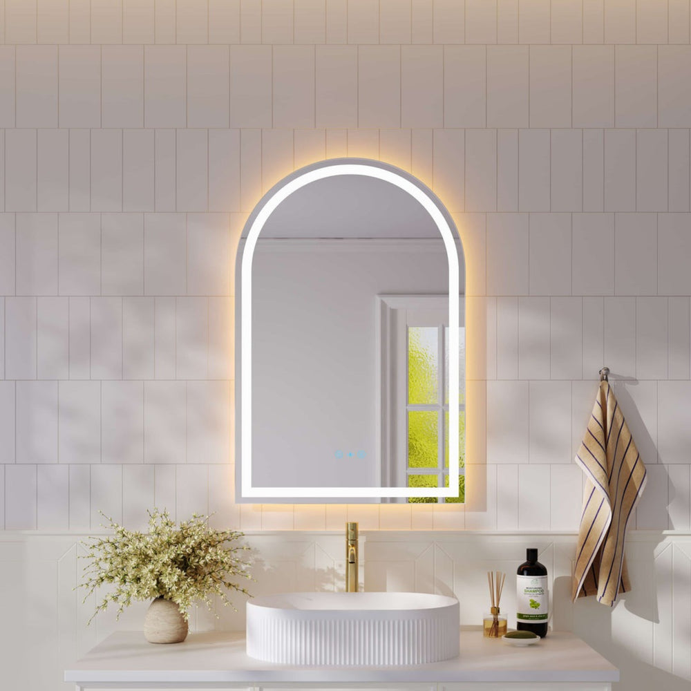 MERCIO FREYA FRAMELESS ARCH LED MIRROR 500X900MM