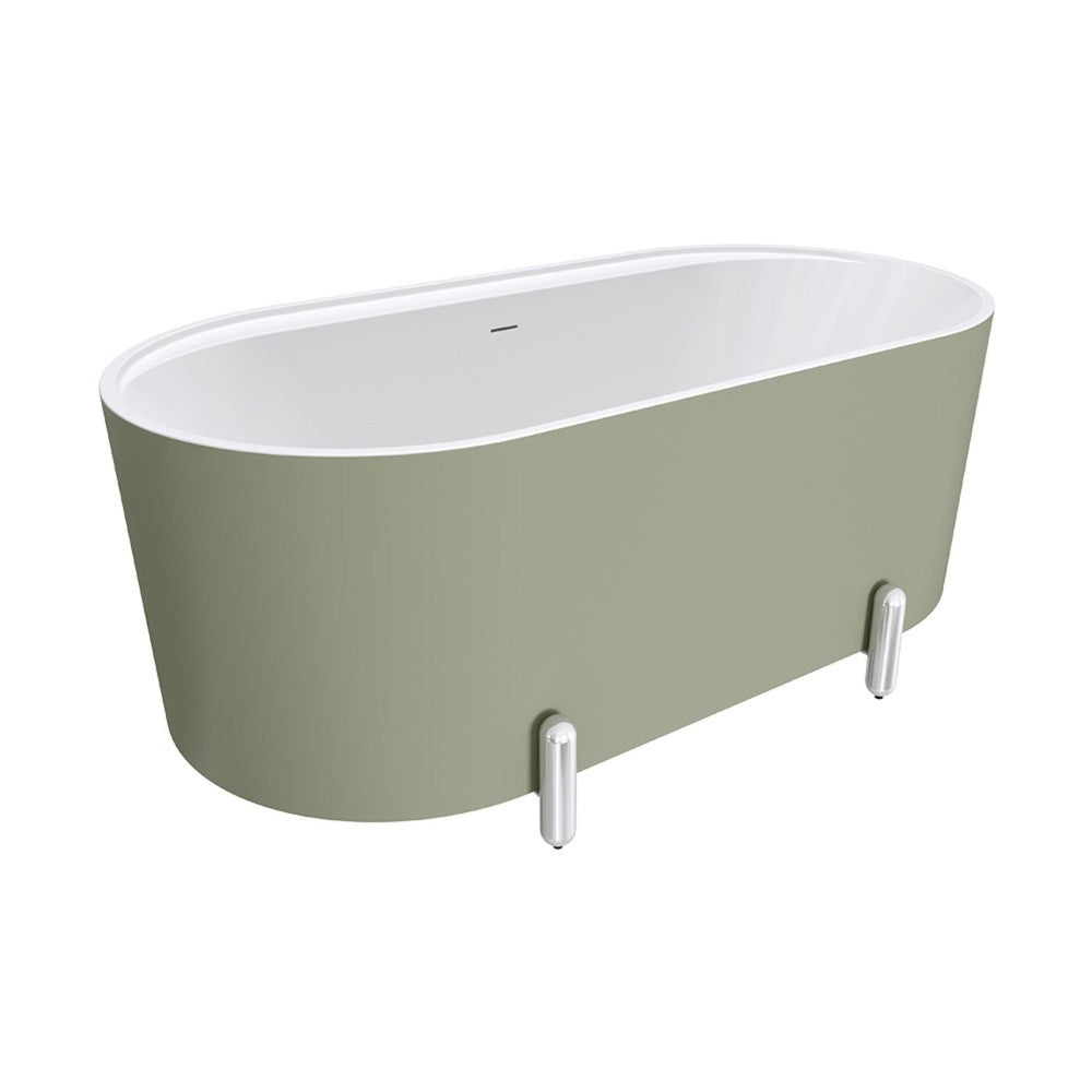 FIENZA ALUCA FREESTANDING BATH MATTE OLIVE (AVAILABLE IN 1500MM AND 1700MM)