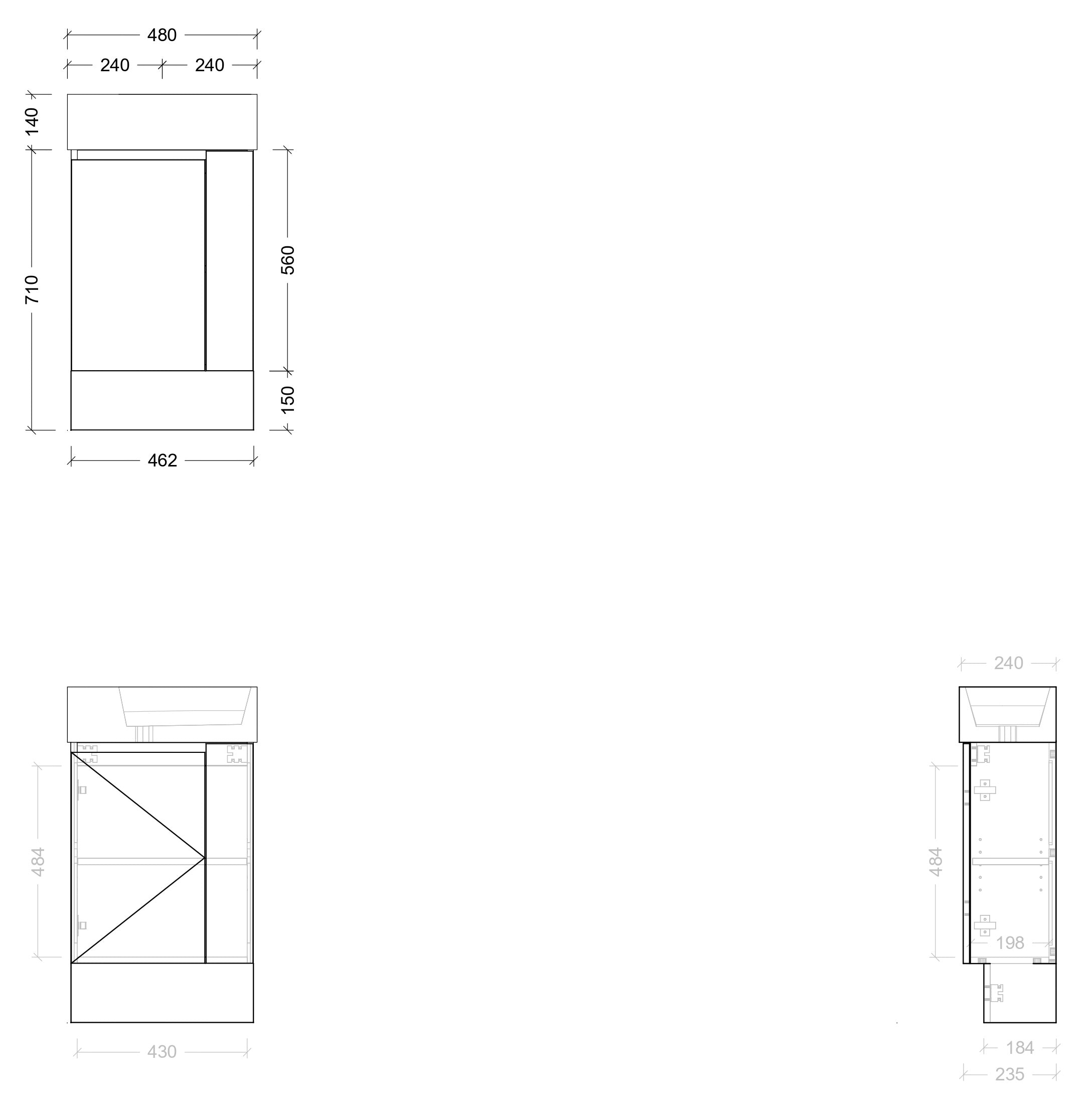 TIMBERLINE FRANKIE 480MM SPACE SAVING SINGLE BOWL CUSTOM FLOOR STANDING VANITY