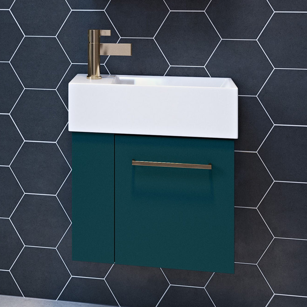 TIMBERLINE FRANKIE 480MM SPACE SAVING SINGLE BOWL CUSTOM WALL HUNG VANITY