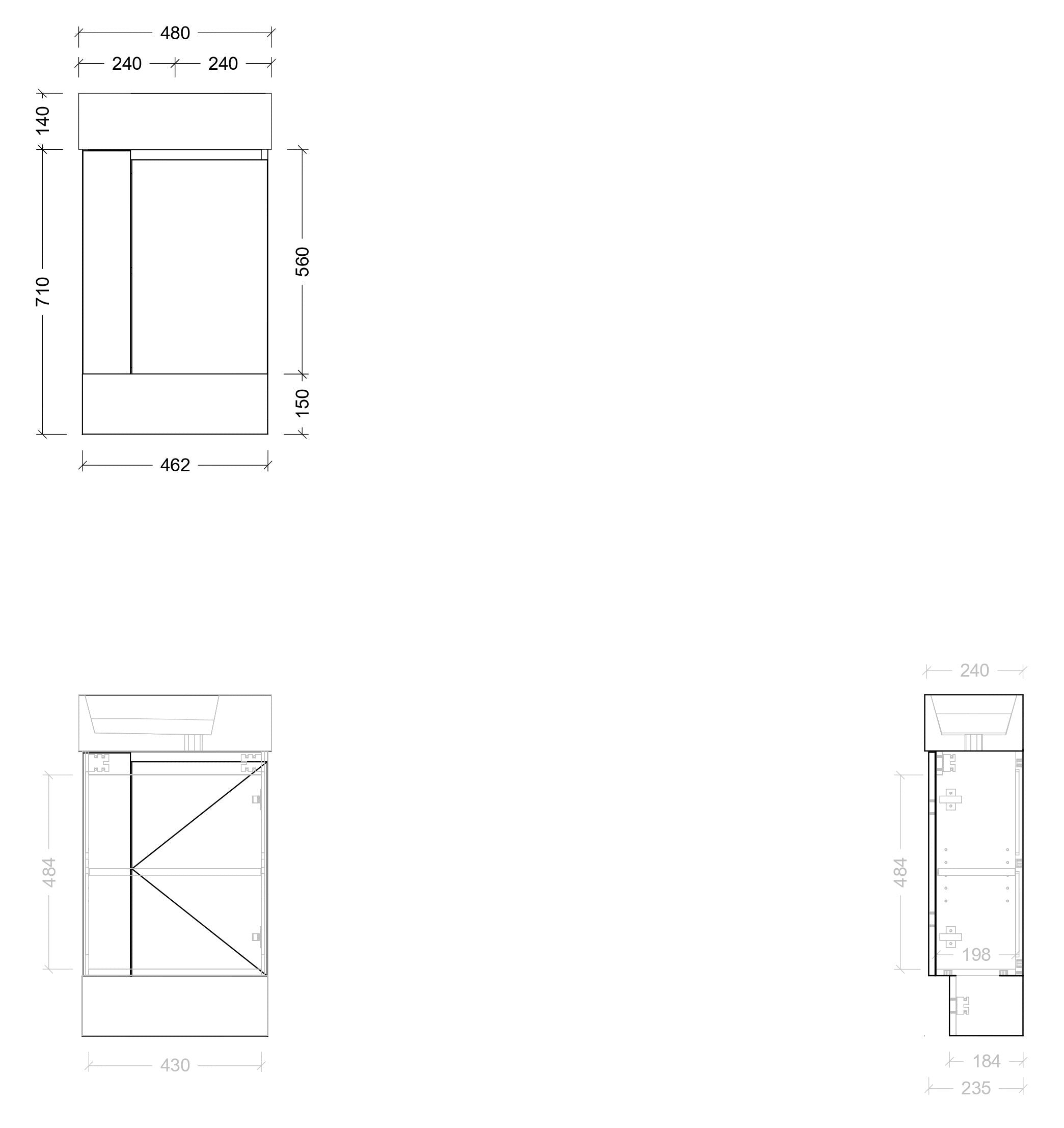 TIMBERLINE FRANKIE 480MM SPACE SAVING SINGLE BOWL CUSTOM FLOOR STANDING VANITY