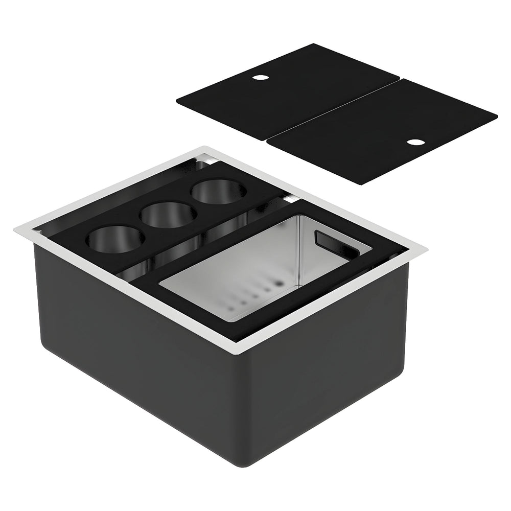 SCHOCK ALFRESCO PARTY 320 SINGLE BOWL KITCHEN SINK STAINLESS STEEL 380MM