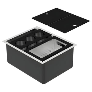 SCHOCK ALFRESCO PARTY 320 SINGLE BOWL KITCHEN SINK STAINLESS STEEL 380MM
