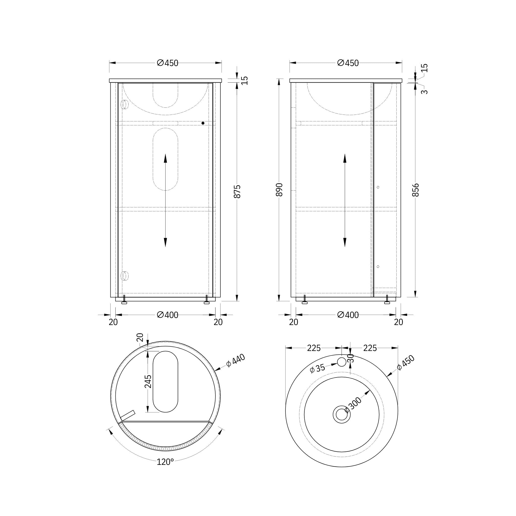 INFINITY FREYA WALNUT 440MM FREESTANDING VANITY WITH MATTE DROP IN BASIN