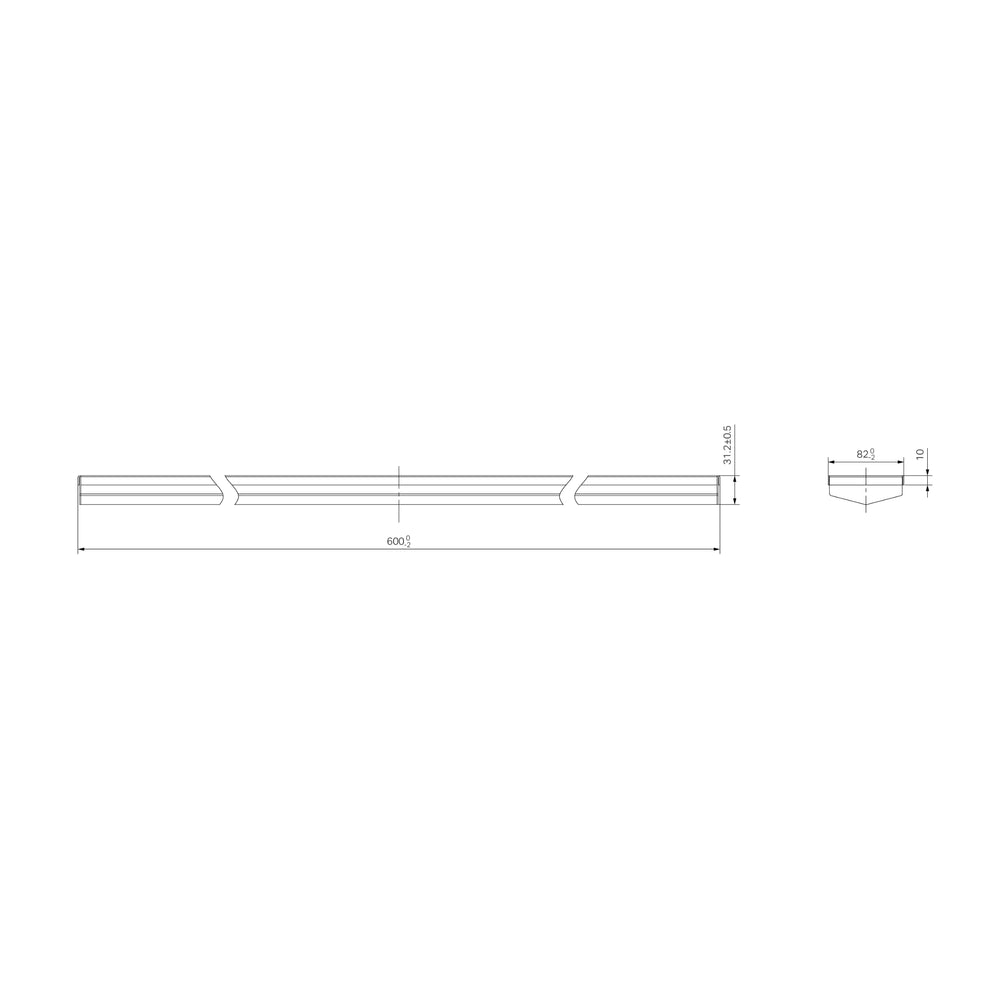 NERO V CHANNEL TILE INSERT FLOOR GRATE WITHOUT OUTLET MATTE BLACK (AVAILABLE IN 600MM AND 1200MM)