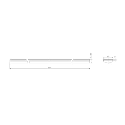 NERO V CHANNEL TILE INSERT FLOOR GRATE WITHOUT OUTLET MATTE BLACK (AVAILABLE IN 600MM AND 1200MM)