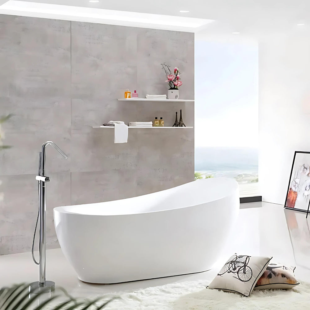 BROADWAY FS21 FREESTANDING SPA BATHTUB WHITE 1800MM WITH 12 JETS