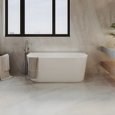 BROADWAY FS36 BACK TO WALL BATH GLOSS WHITE (AVAILABLE IN 1500MM AND 1700MM)