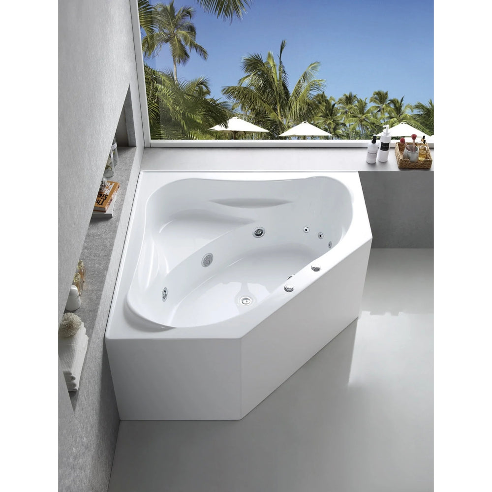 BROADWAY FS53 CORNER SPA BATHTUB GLOSS WHITE (AVAILABLE IN 1290MM AND 1490MM) WITH 12 JETS