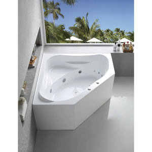 BROADWAY FS53 CORNER SPA BATHTUB GLOSS WHITE (AVAILABLE IN 1290MM AND 1490MM) WITH 12 JETS