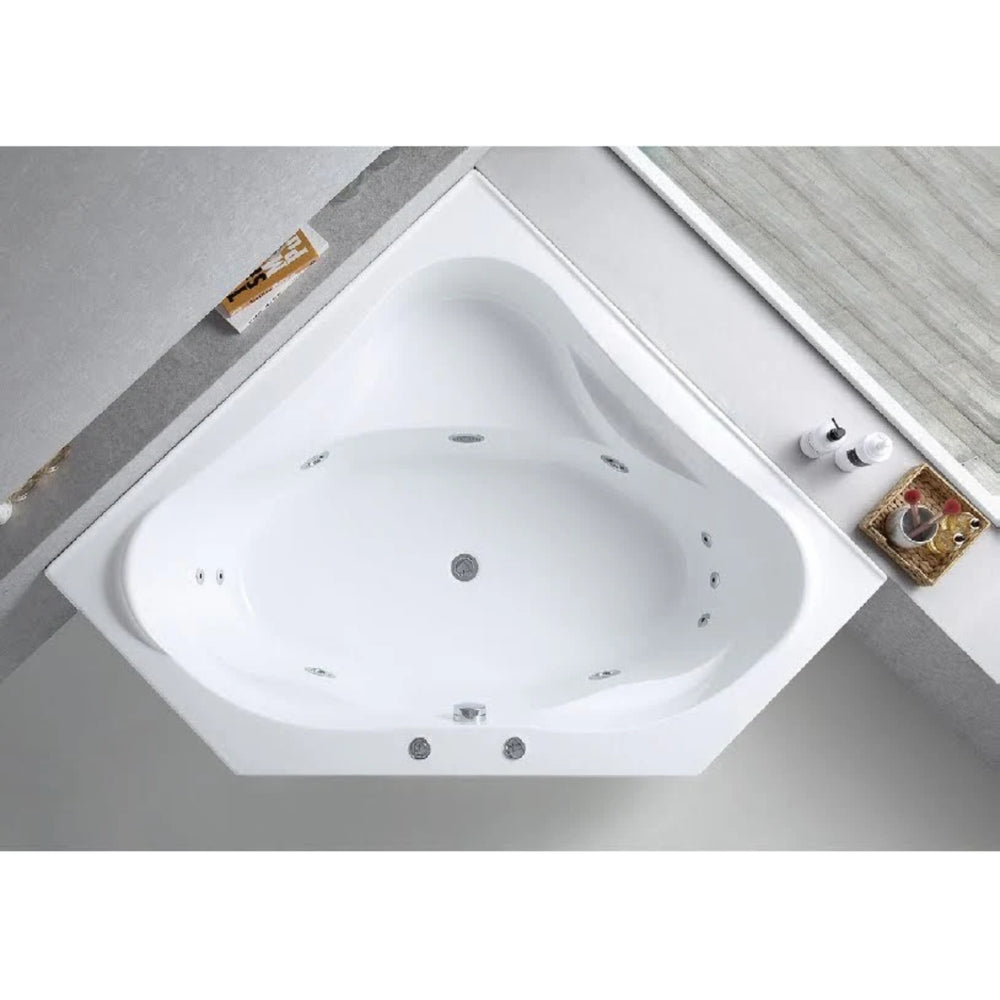 BROADWAY FS53 CORNER SPA BATHTUB GLOSS WHITE (AVAILABLE IN 1290MM AND 1490MM) WITH 12 JETS