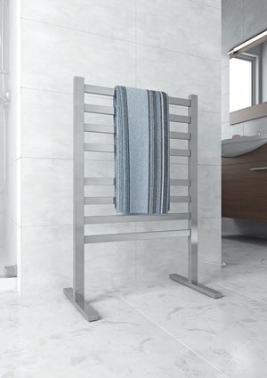 THERMOGROUP STRAIGHT FLAT FREE-STANDING HEATED TOWEL RAIL 590MM