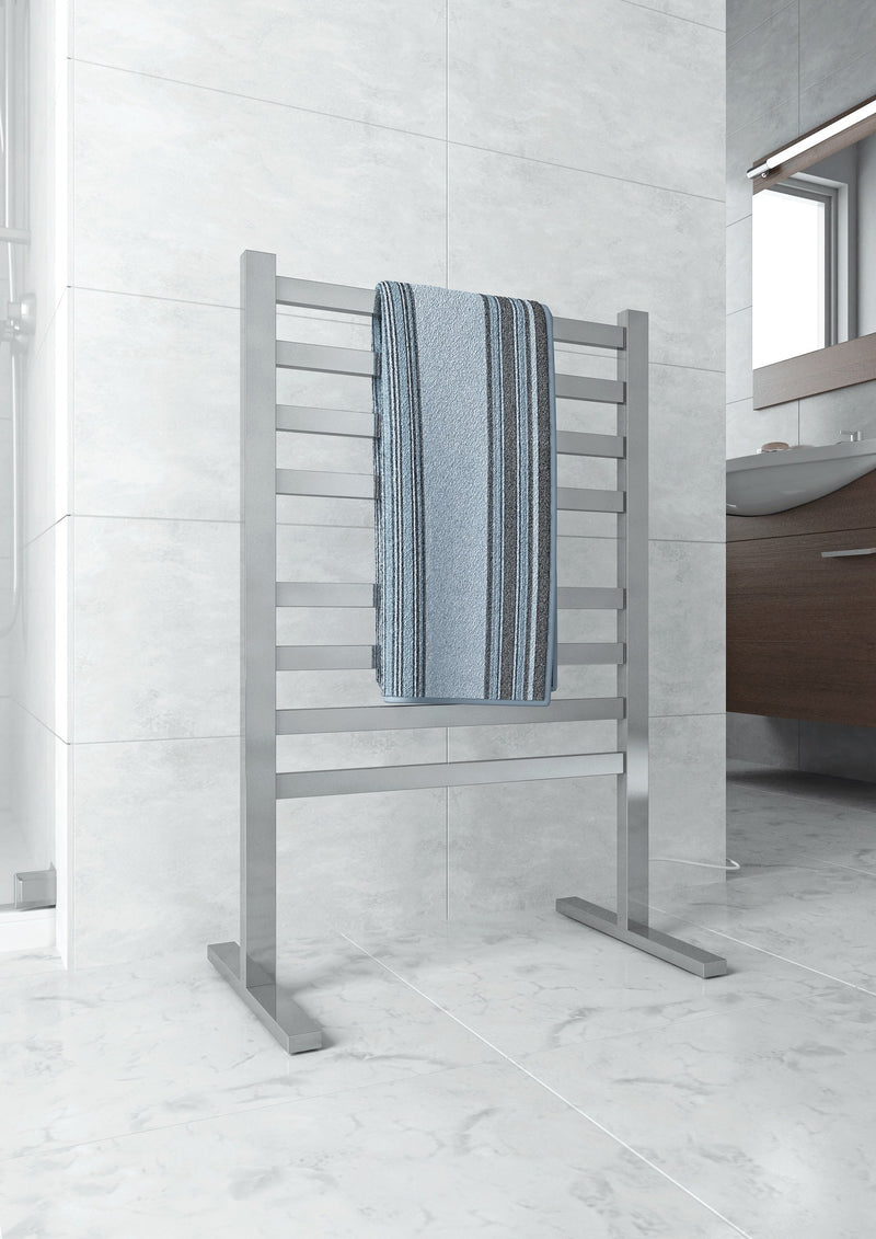 THERMOGROUP FS55E STRAIGHT FLAT FREE-STANDING HEATED TOWEL RAIL 590MM