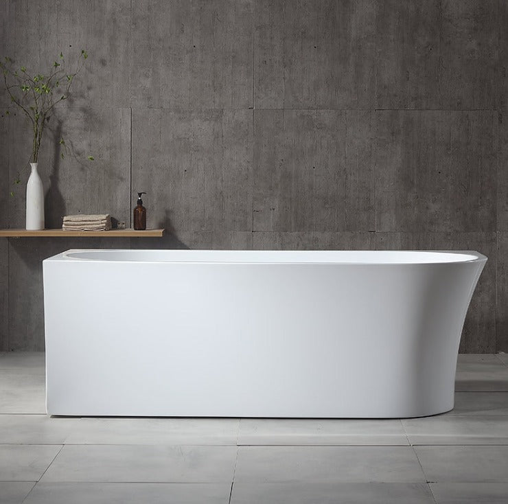 BROADWAY FS7 FREESTANDING LEFT CORNER SPA BATHTUB GLOSS WHITE (AVAILABLE IN 1500MM AND 1700MM) WITH 10 JETS