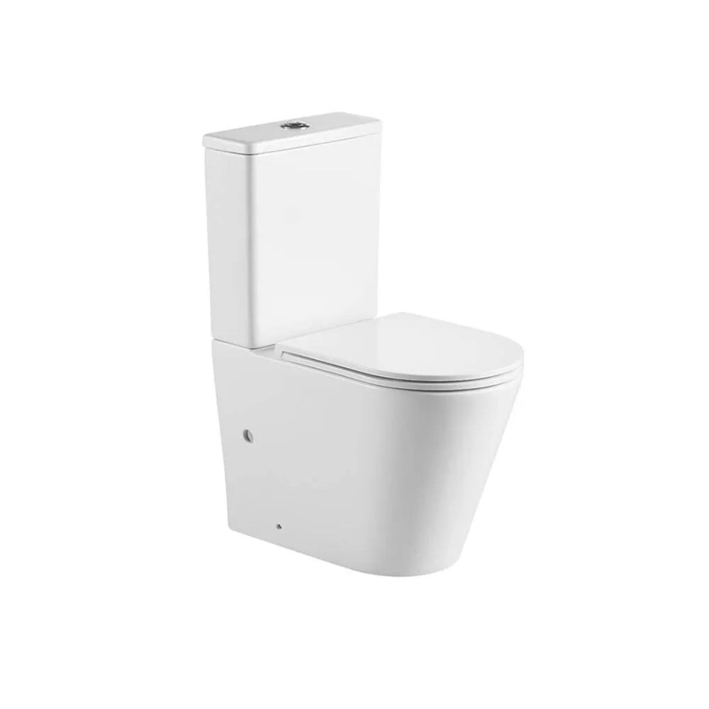 TURNER HASTINGS FINO RIMLESS WHISPERFLUSH BACK TO WALL TOILET SUITE WITH THIN SEAT GLOSS WHITE