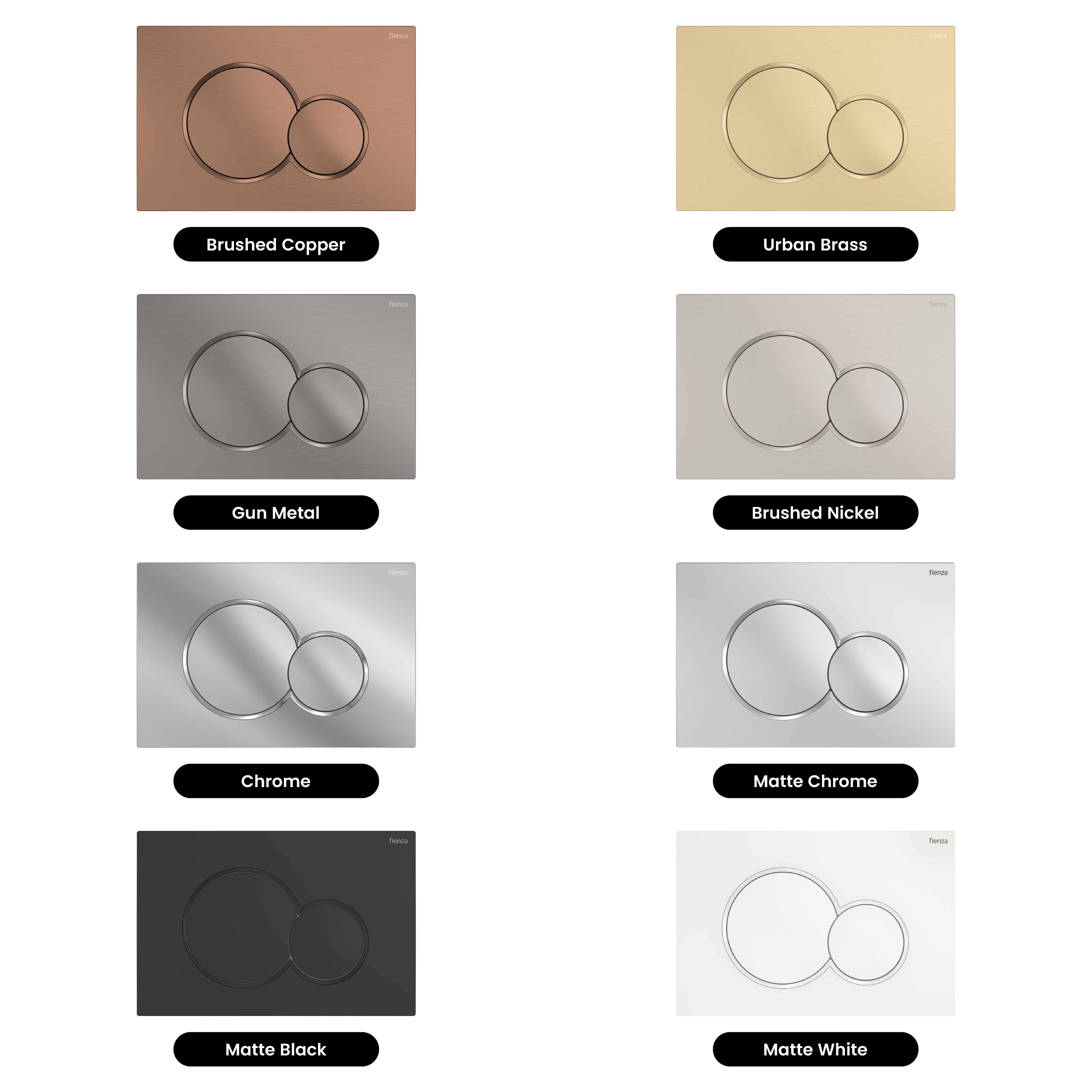 FIENZA SIGMA ROUND BUTTON FLUSH PLATE 246MM GUN METAL