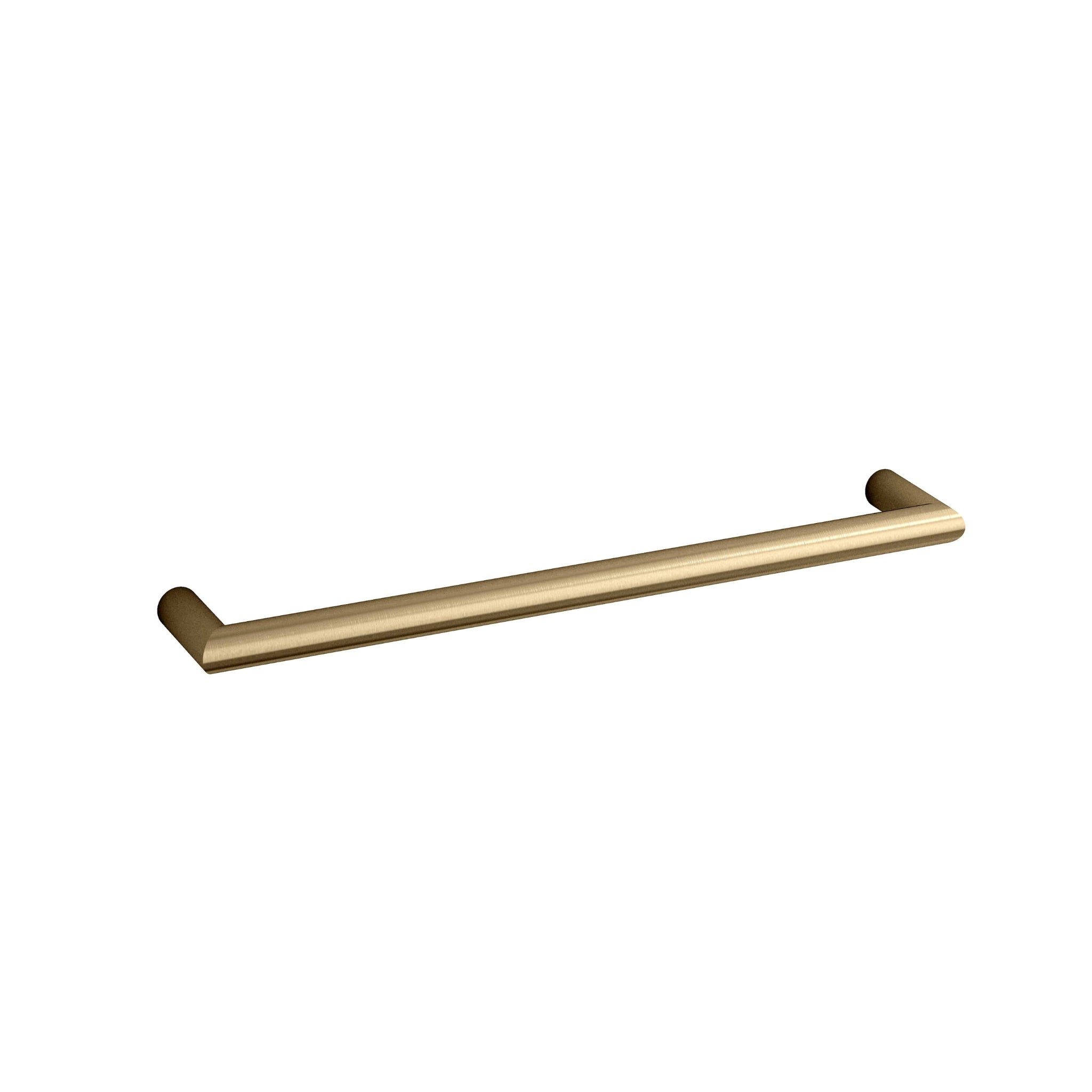 THERMOGROUP ROUND HEATED SINGLE TOWEL RAIL BRUSHED BRASS 632MM