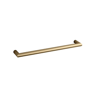 THERMOGROUP ROUND HEATED SINGLE TOWEL RAIL BRUSHED BRASS 632MM