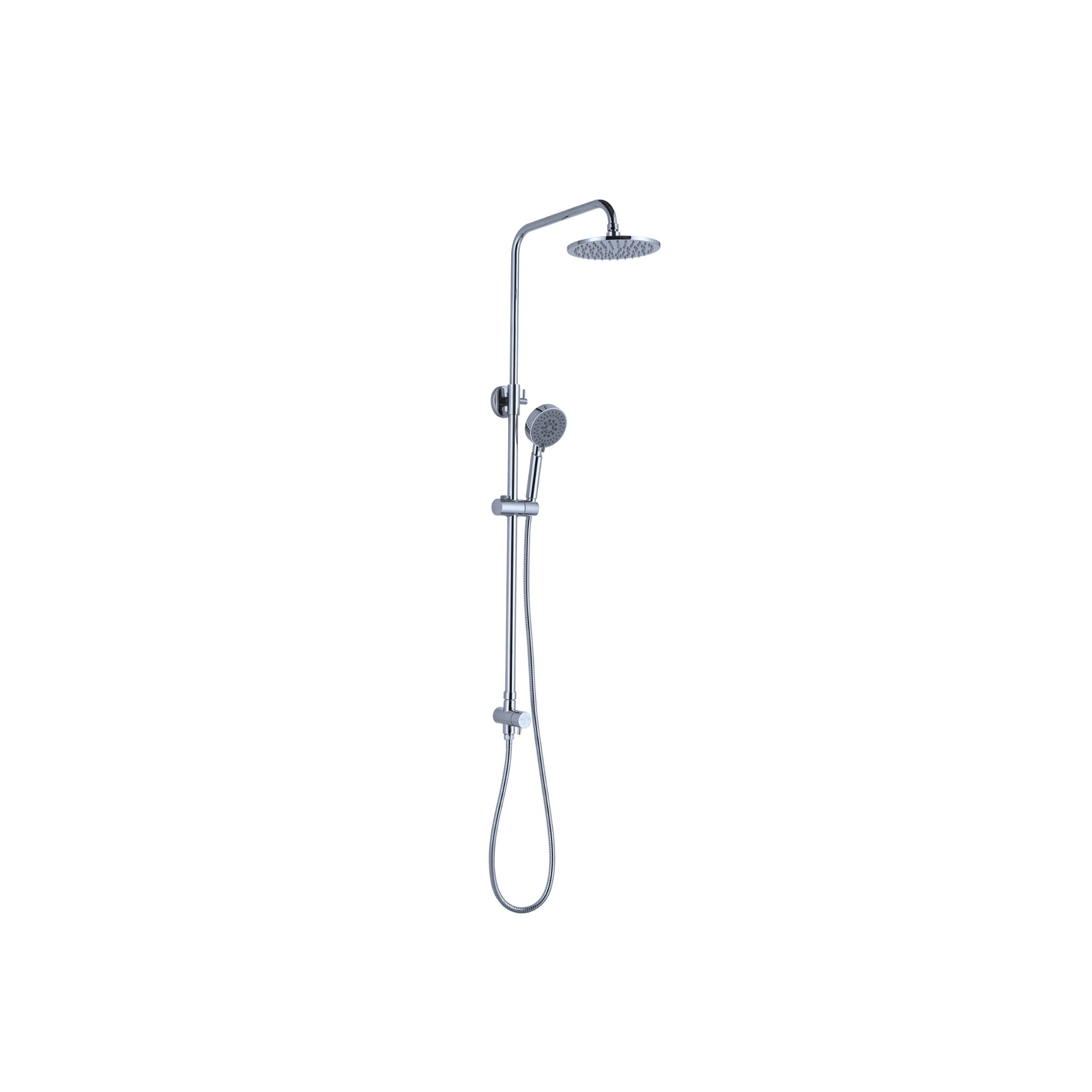 NERO DOLCE ROUND TWIN SHOWER BOTTOM INLET CHROME