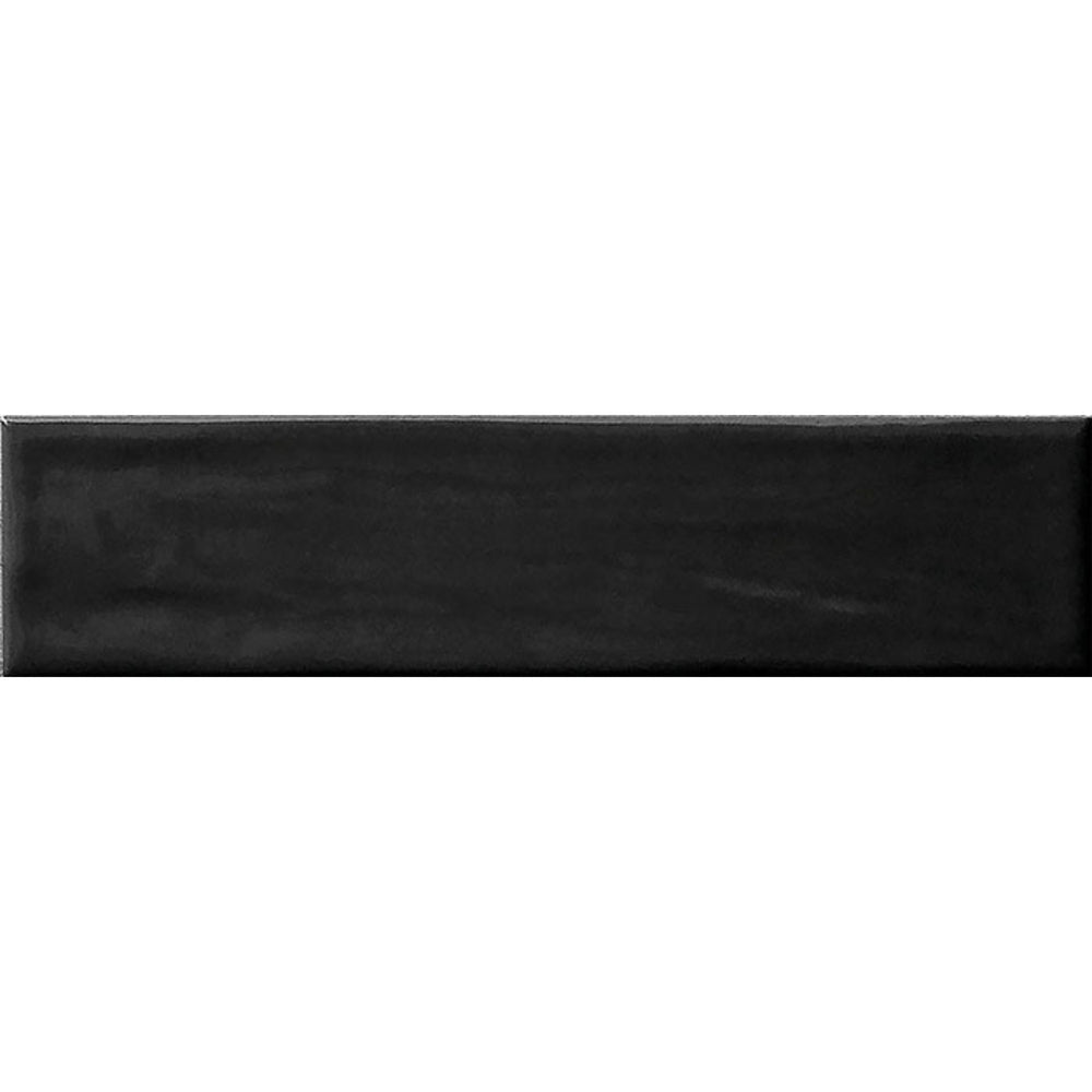 EVERSTONE FLASH BLACK GLOSSY 250X60MM PLANK TILE (PER BOX)