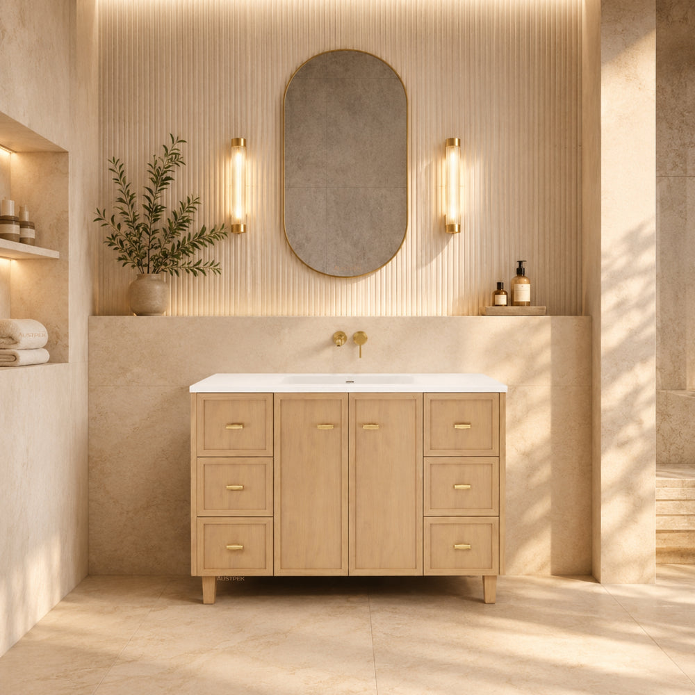 RIVA TOFINO COASTAL OAK 1200MM SINGLE BOWL FLOOR STANDING VANITY