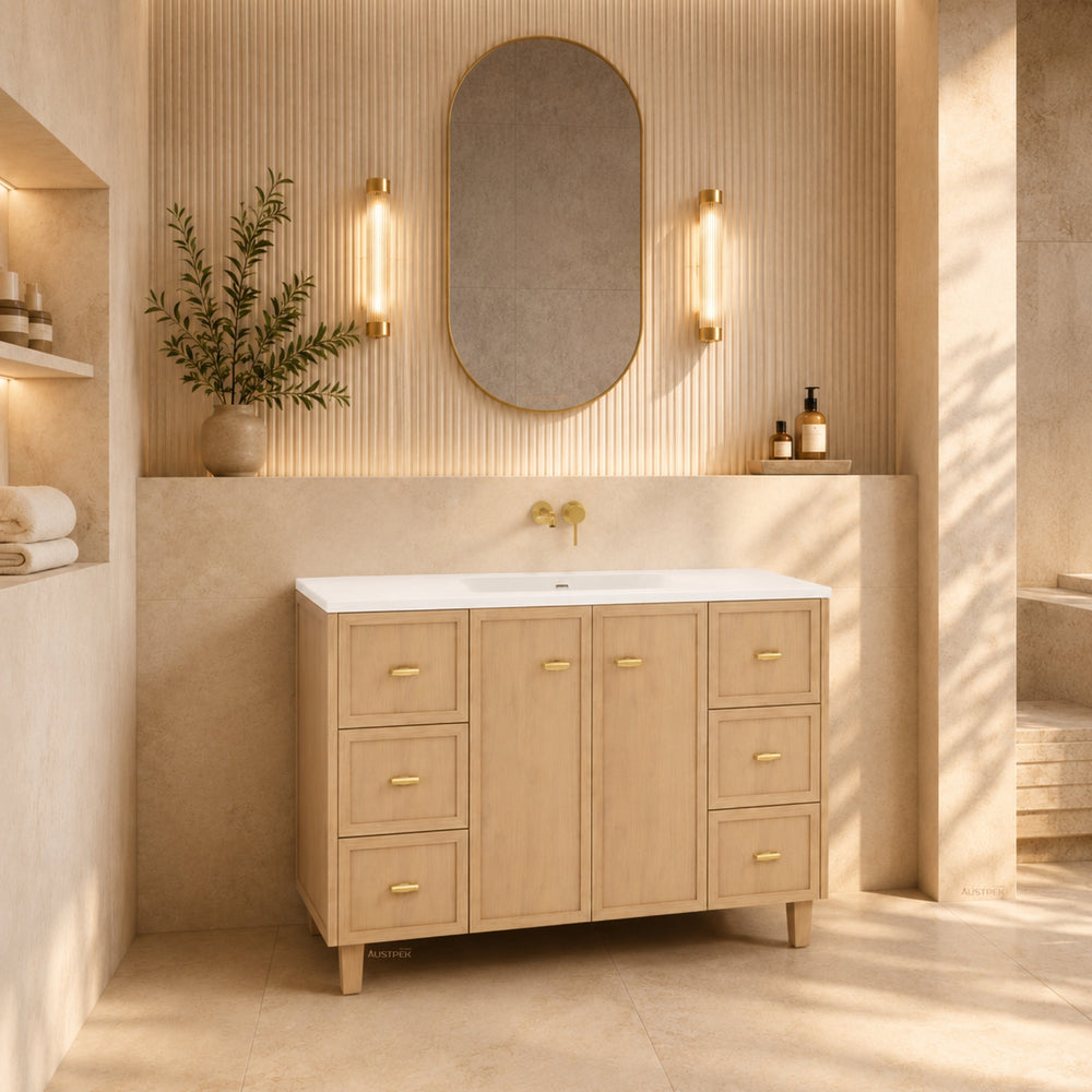 RIVA TOFINO COASTAL OAK 1200MM SINGLE BOWL FLOOR STANDING VANITY