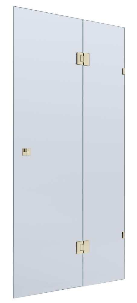 BELLA VISTA VALENTINA FRAMELESS PIVOT FRONT ONLY SHOWER SCREEN FRENCH GOLD
