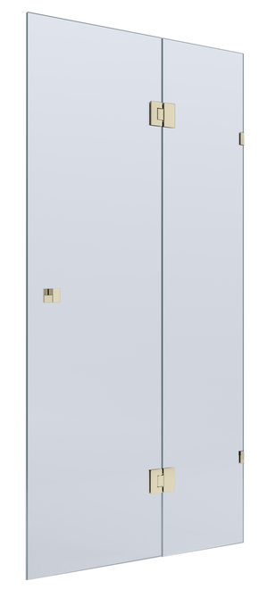 BELLA VISTA VALENTINA FRAMELESS PIVOT FRONT ONLY SHOWER SCREEN FRENCH GOLD