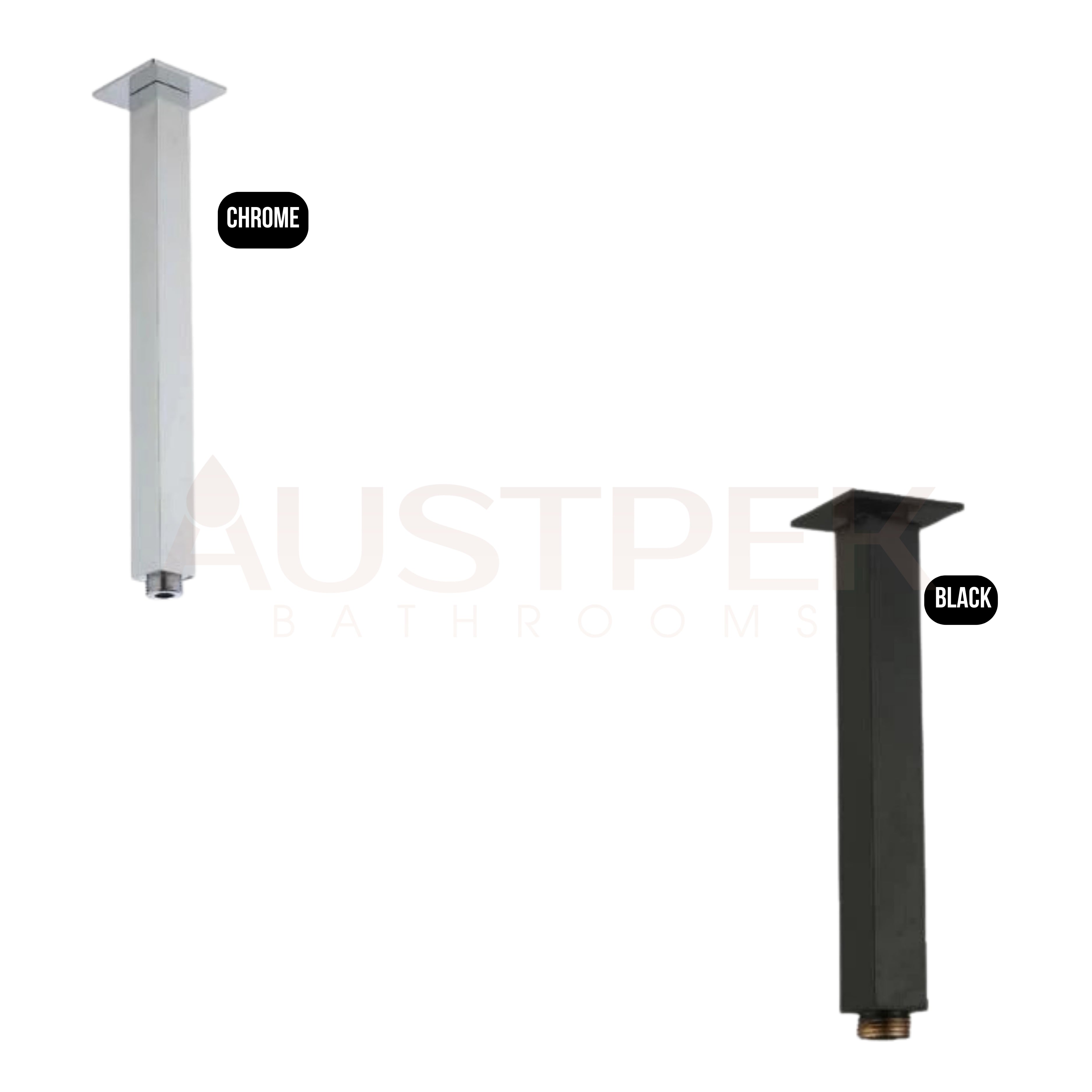 HELLYCAR ERIC CEILING SHOWER ARM BLACK 100MM, 200MM, 300MM AND 400MM