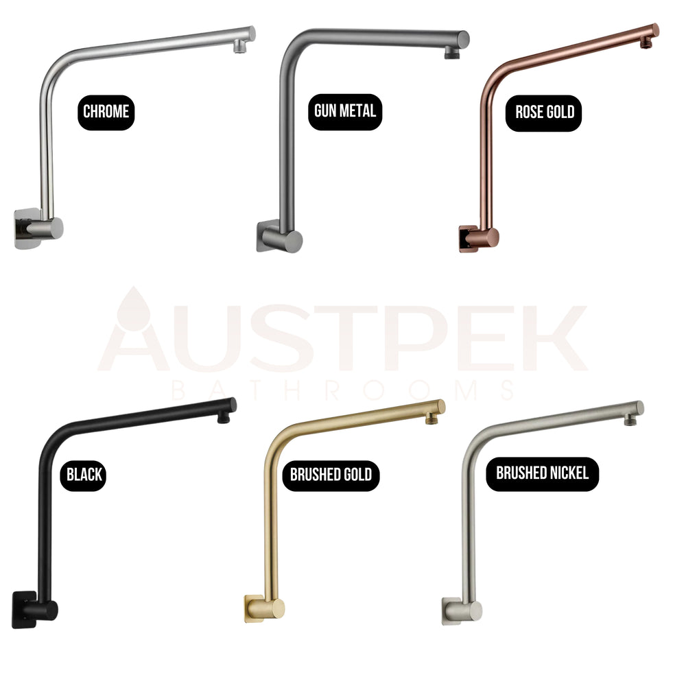 HELLYCAR LIMPID SHOWER ARM 370MM BRUSHED GUN METAL