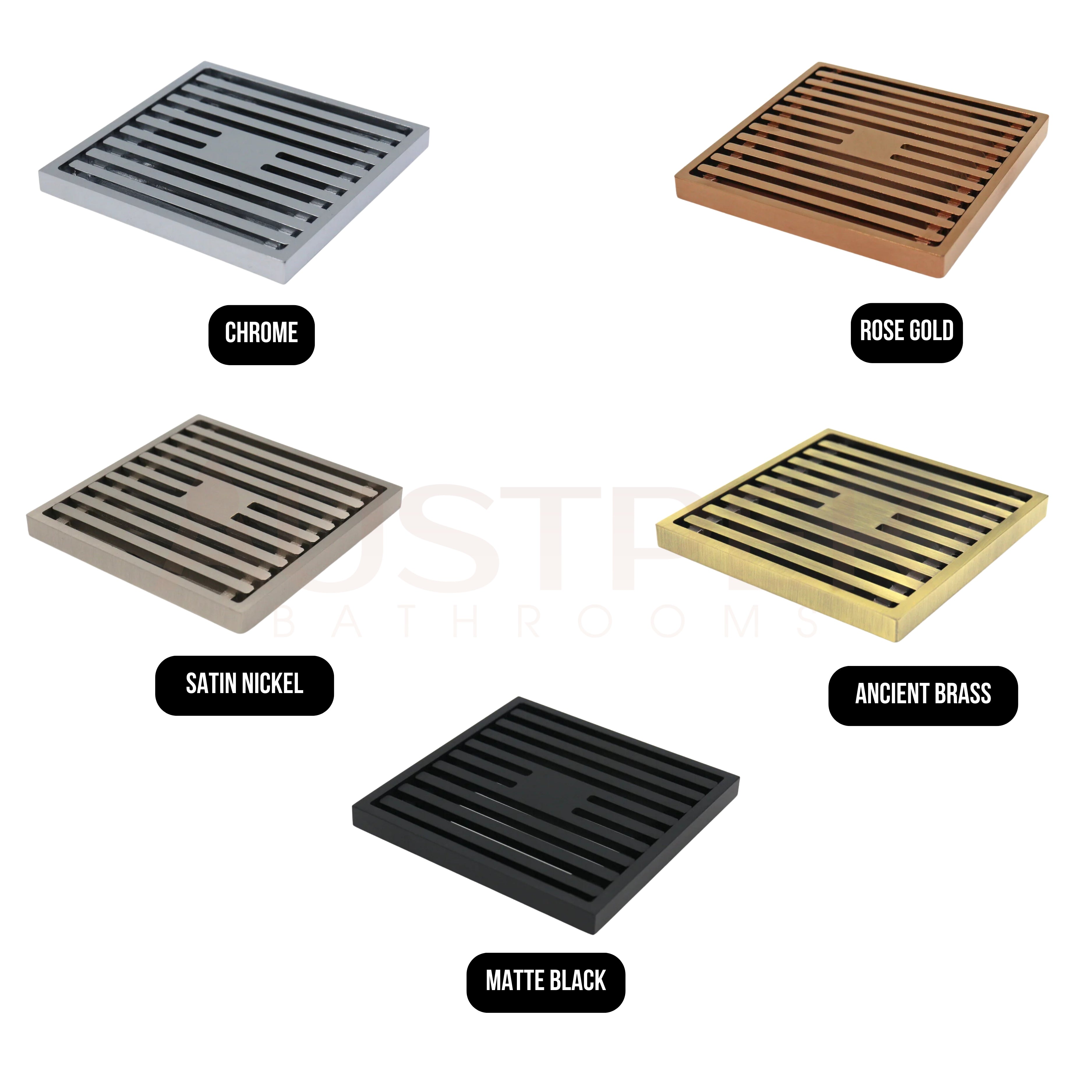 GRATES2GO SLIMLINE BRASS POINT DRAIN MATTE BLACK 100MM