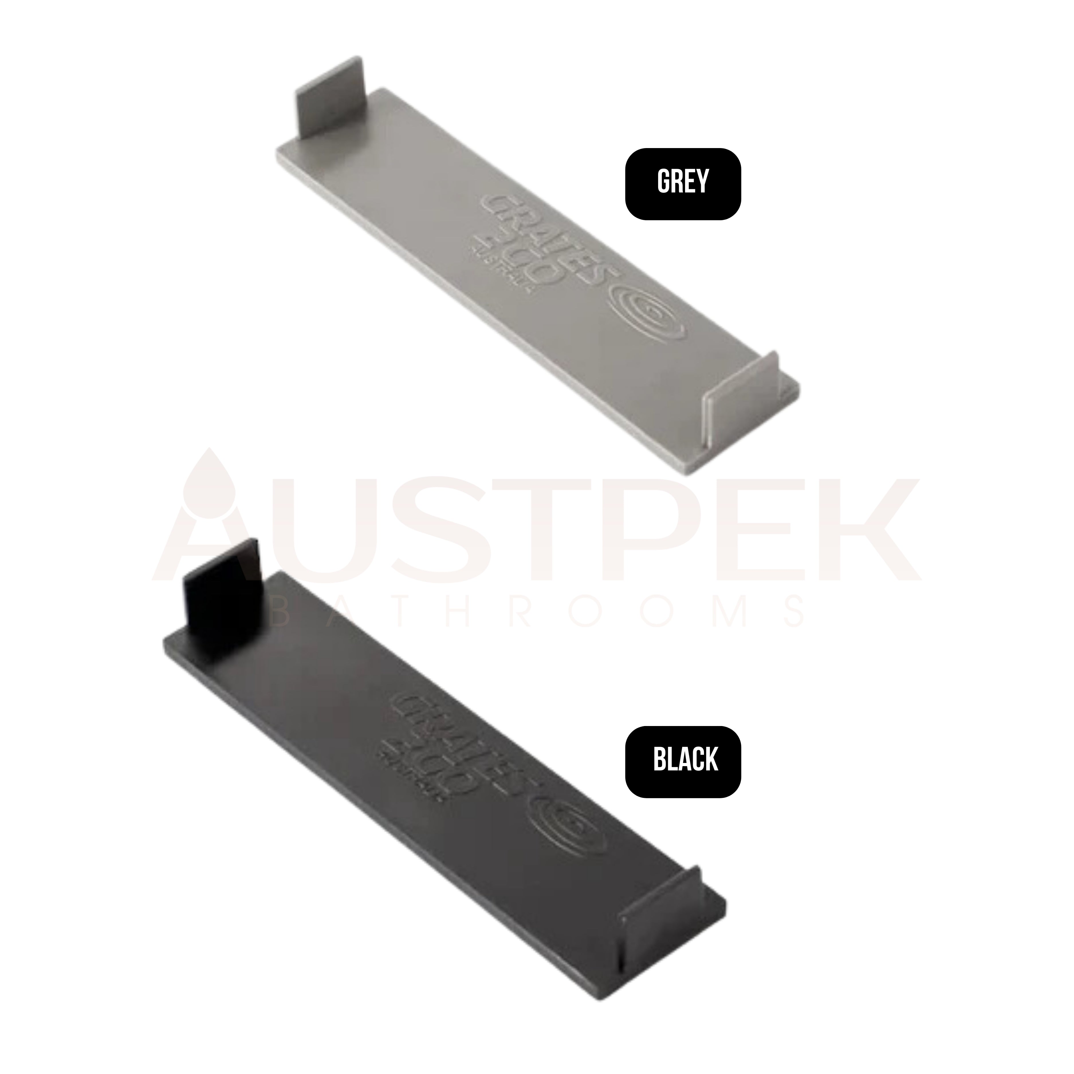 GRATES2GO UPVC MODULAR BASE CHANNEL END CAP GREY 13MM