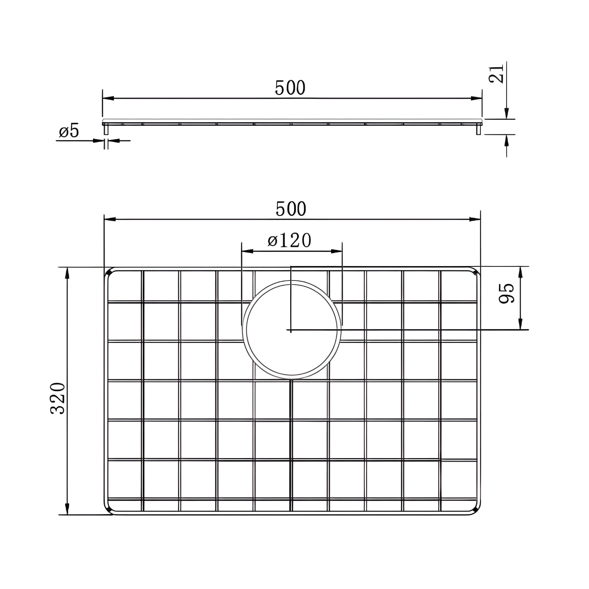TURNER HASTINGS GALDOR KITCHEN SINK GRID 500MM STAINLESS STEEL