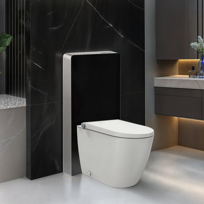GALLARIA BLACK ALTARETROFIT RIMLESS WALL FACE PAN AND REMOTE WASHLET PACKAGE GLOSS WHITE
