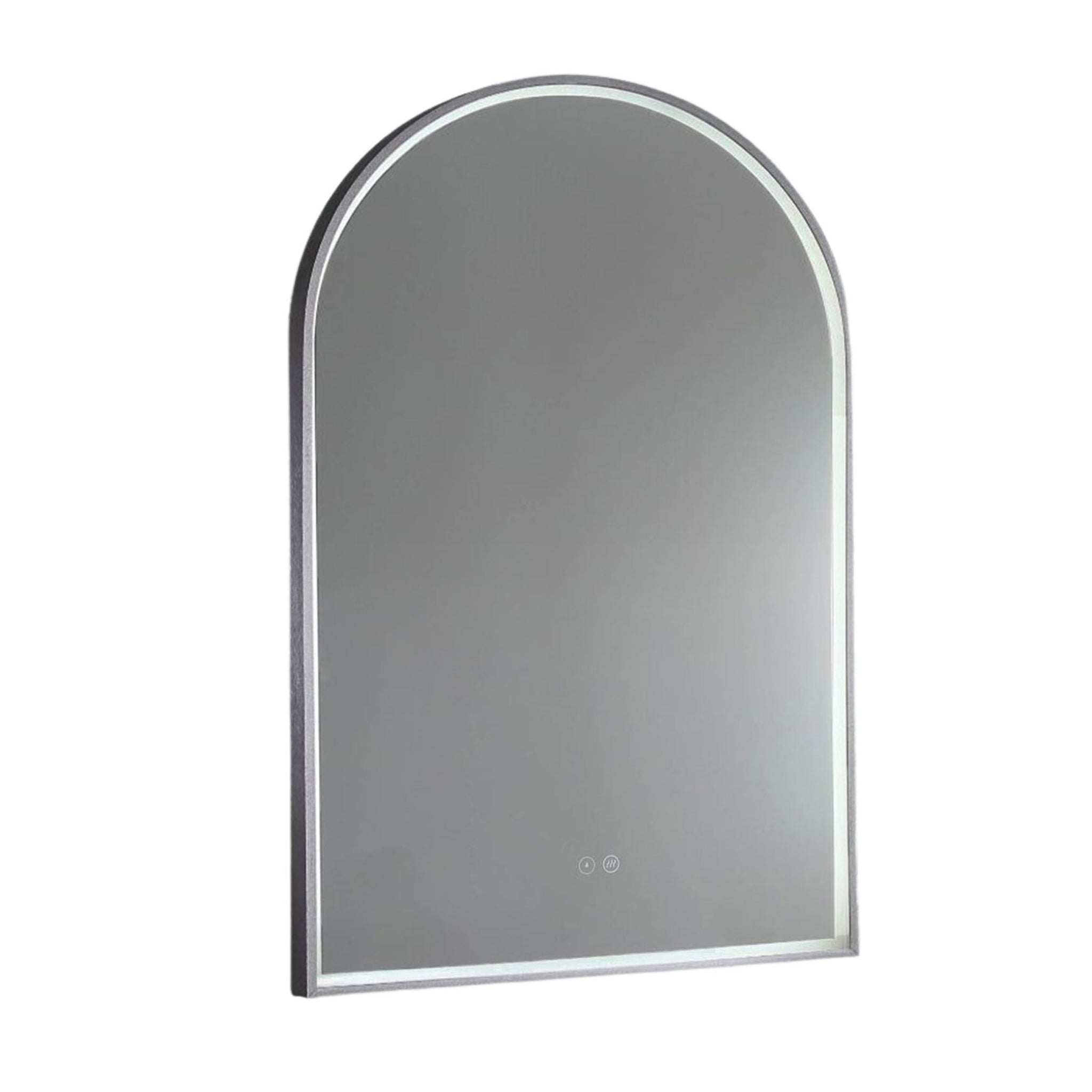 REMER ARCH FRAMED LED MIRROR W/ DEMISTER & PORTABLE MAGNIFIER CUSTOM COLOURS 700X1000MM