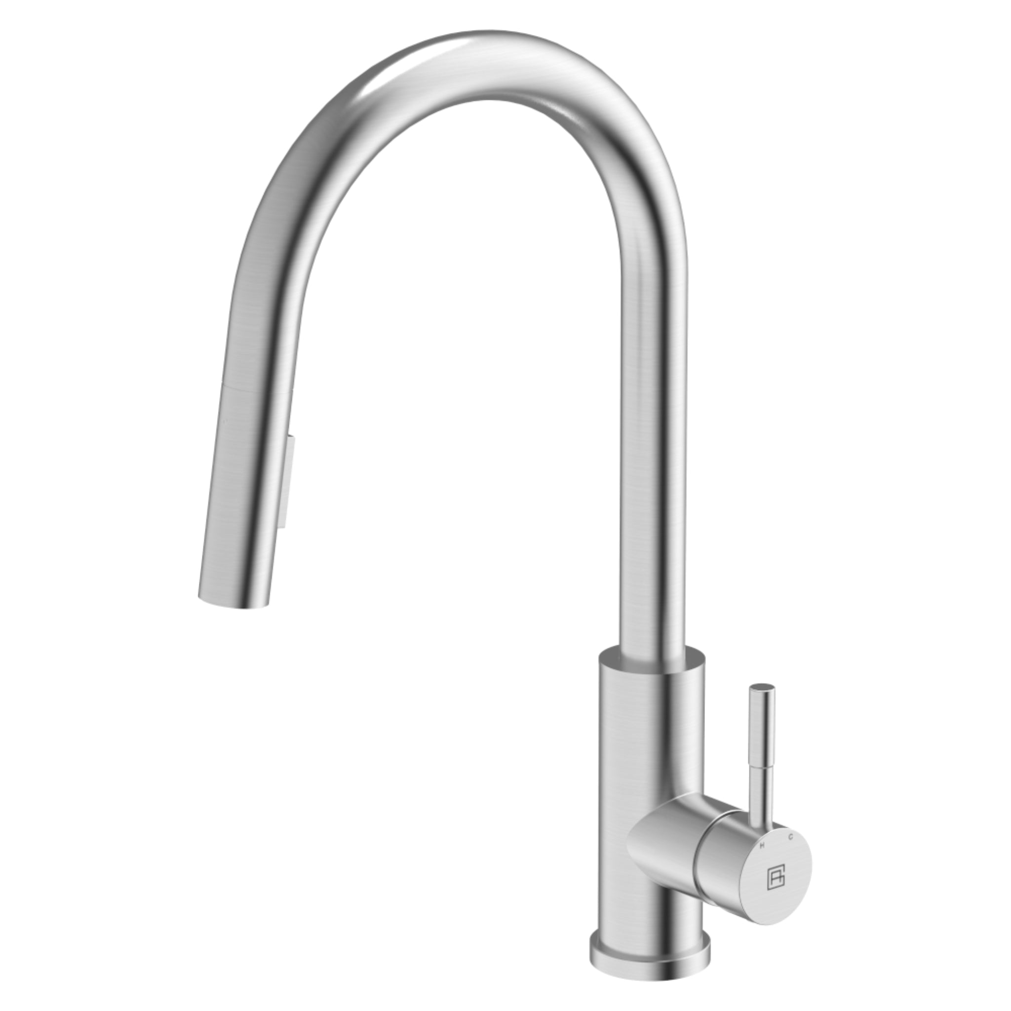 GARETH ASHTON 304 GOOSENECK PULL OUT DUAL SPRAY FUNCTION KITCHEN MIXER 410MM STAINLESS STEEL