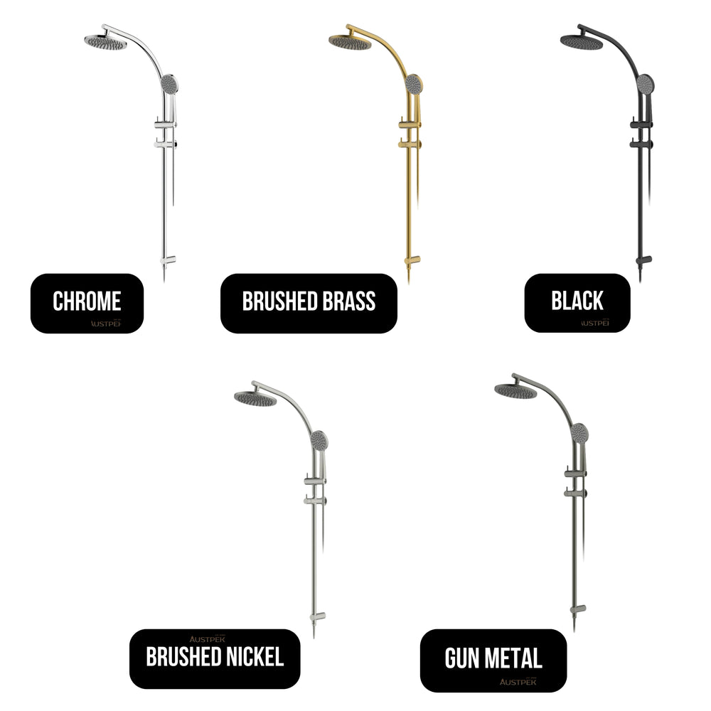 GARETH ASHTON CURVE SHOWER SYSTEM 1180MM BRUSHED NICKEL