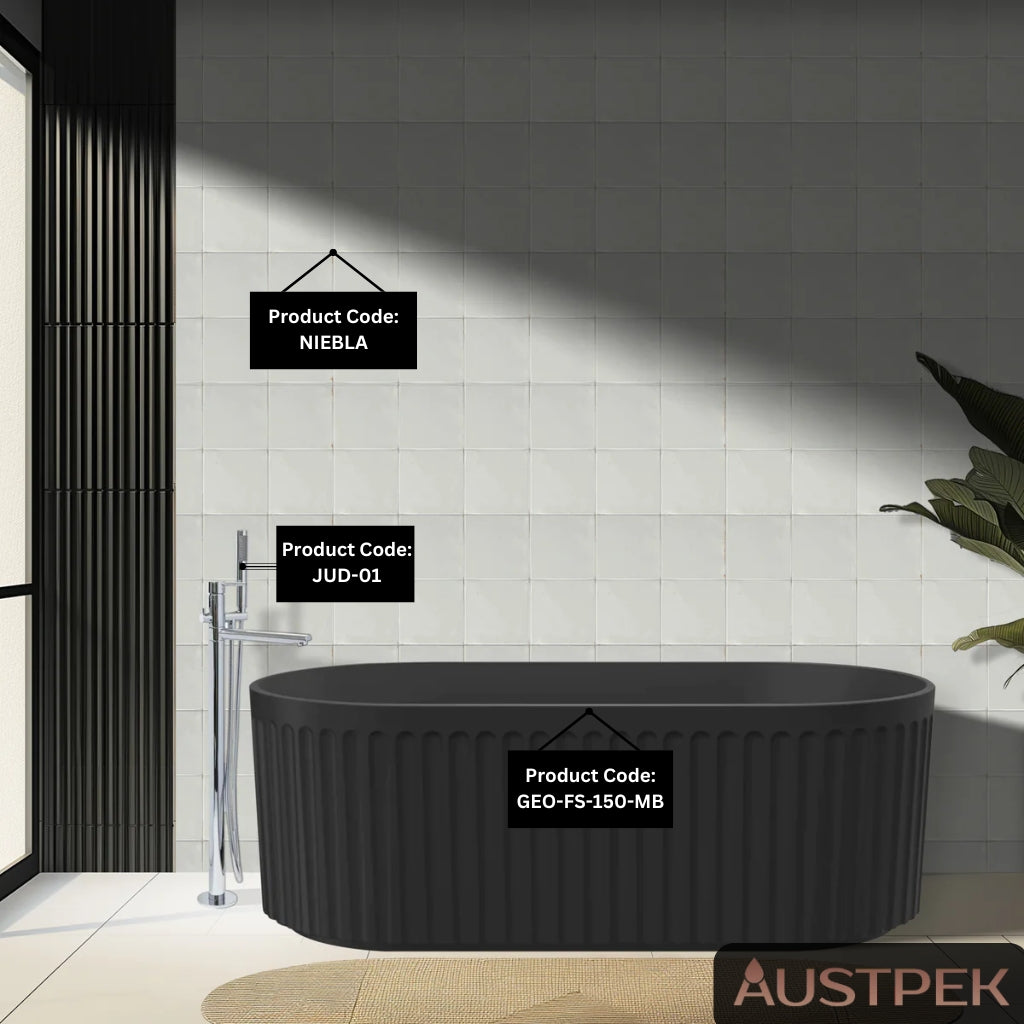 LINSOL GEORG FREESTANDING BATHTUB MATTE BLACK (AVAILABLE IN 1500MM AND 1700MM)