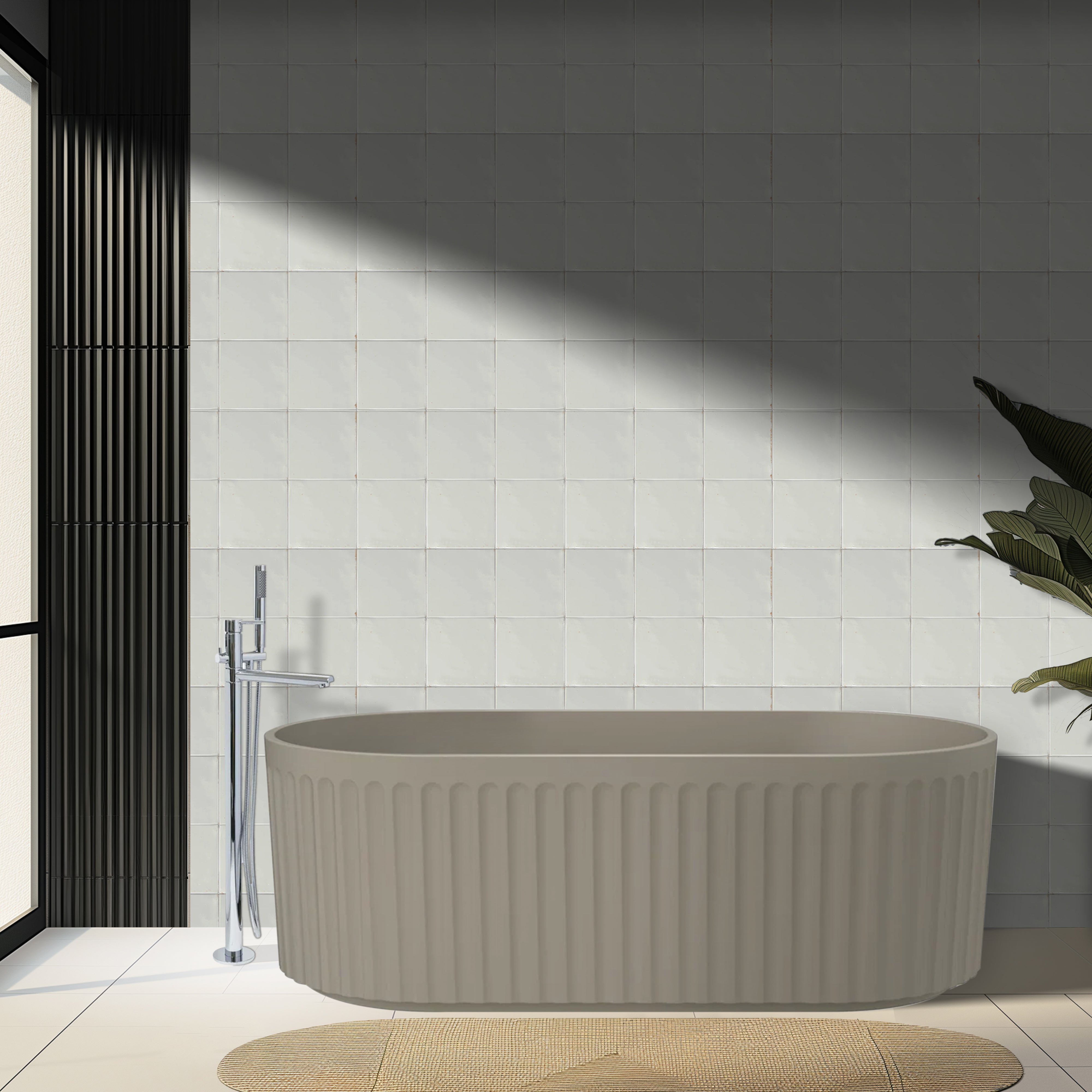 LINSOL GEORG FREESTANDING BATHTUB WARM GREY (AVAILABLE IN 1500MM AND 1700MM)