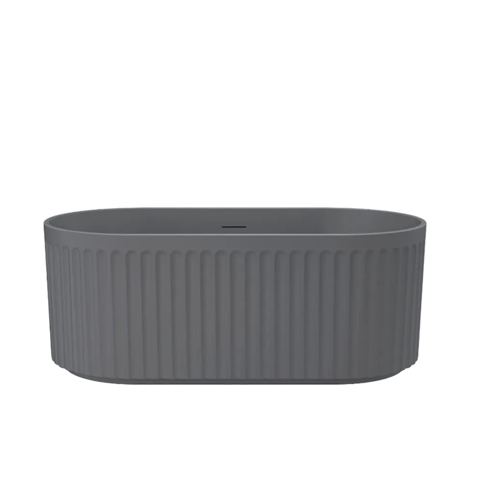 Linsol Georg Freestanding Bath with Overflow Grey Blue 1700mm