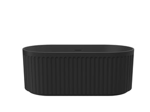 Linsol Georg Freestanding Bath with Overflow Matte Black 1500mm