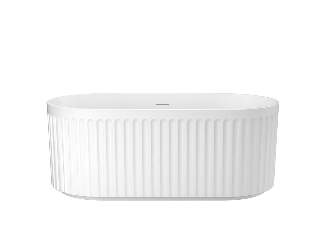 Linsol Georg Freestanding Bath with Overflow Matte White 1500mm