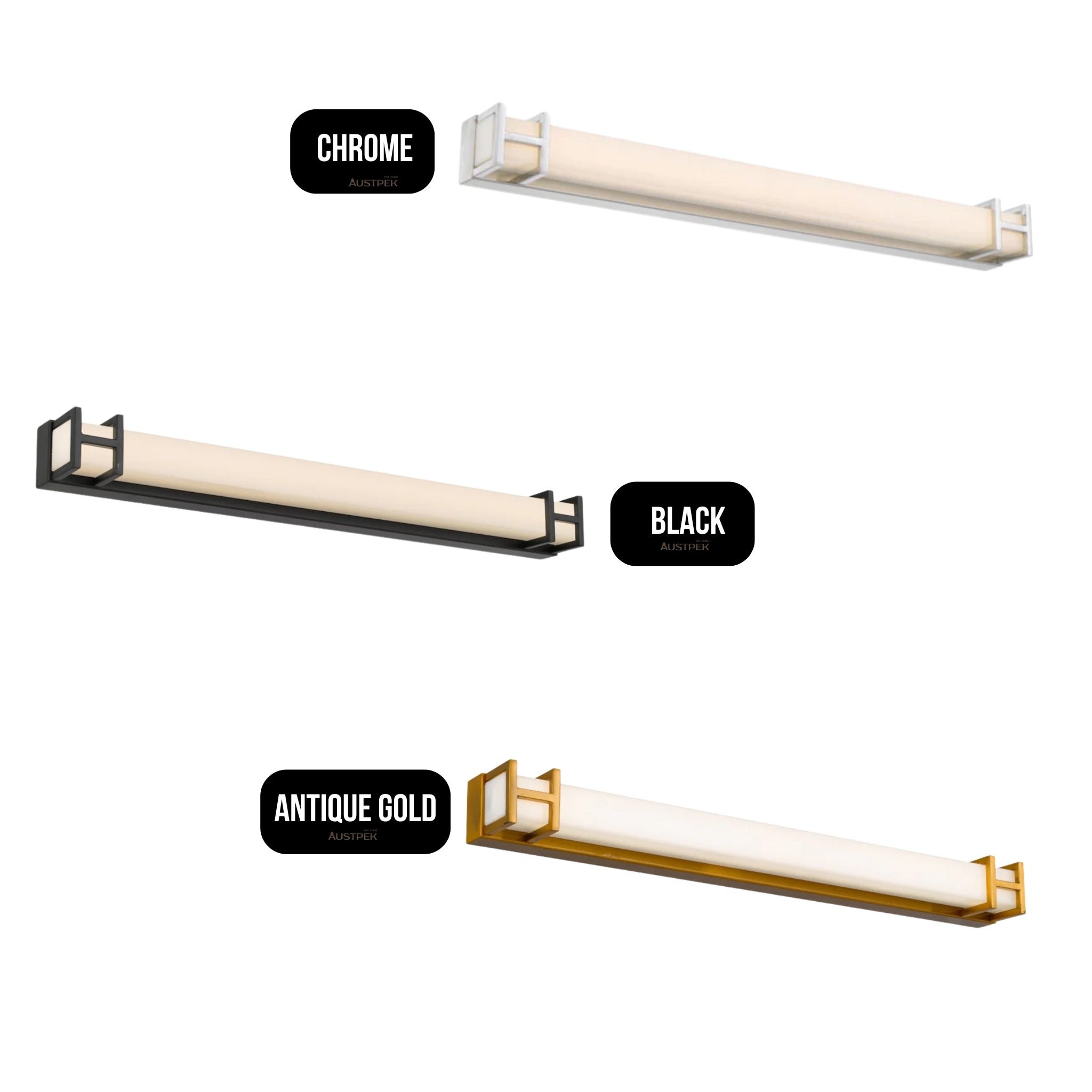 TELBIX GILSON VANITY LED WALL LIGHT BLACK 615MM