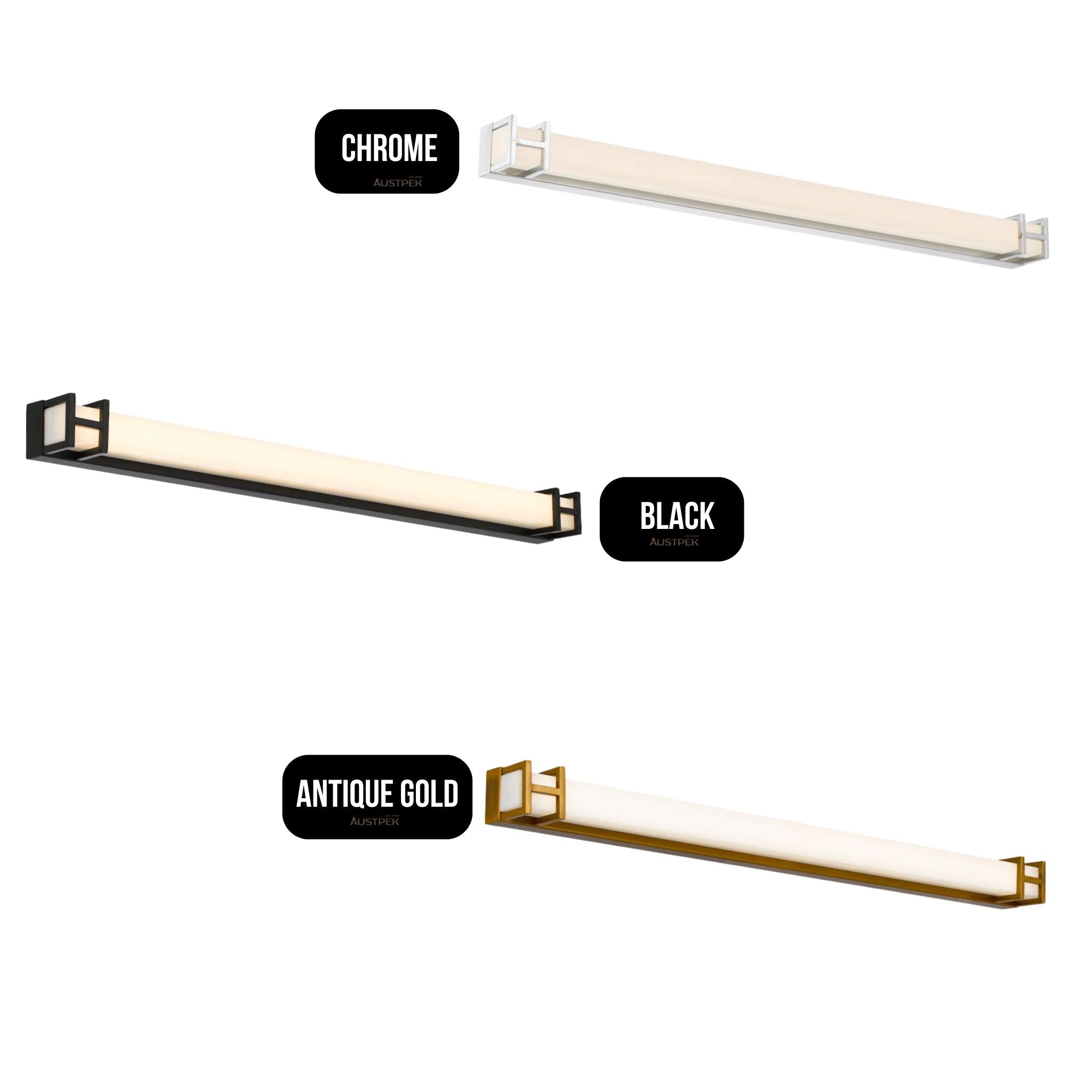 TELBIX GILSON VANITY LED WALL LIGHT BLACK 815MM