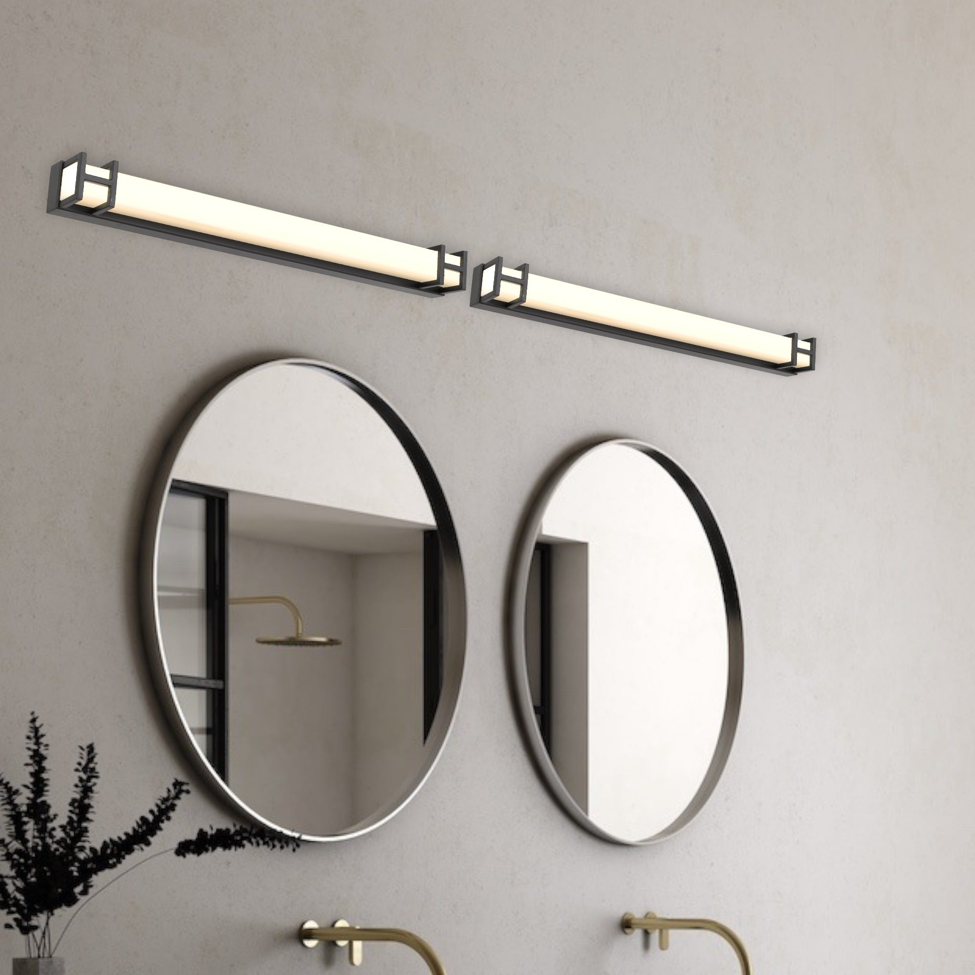 TELBIX GILSON VANITY LED WALL LIGHT BLACK 615MM