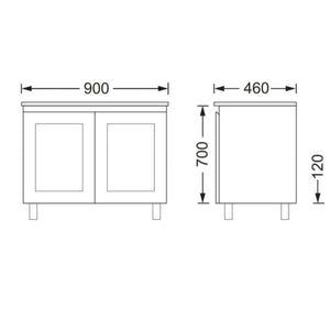 BTH SHAKER PROFILE MATTE WHITE 900MM SINGLE BOWL FLOOR STANDING VANITY