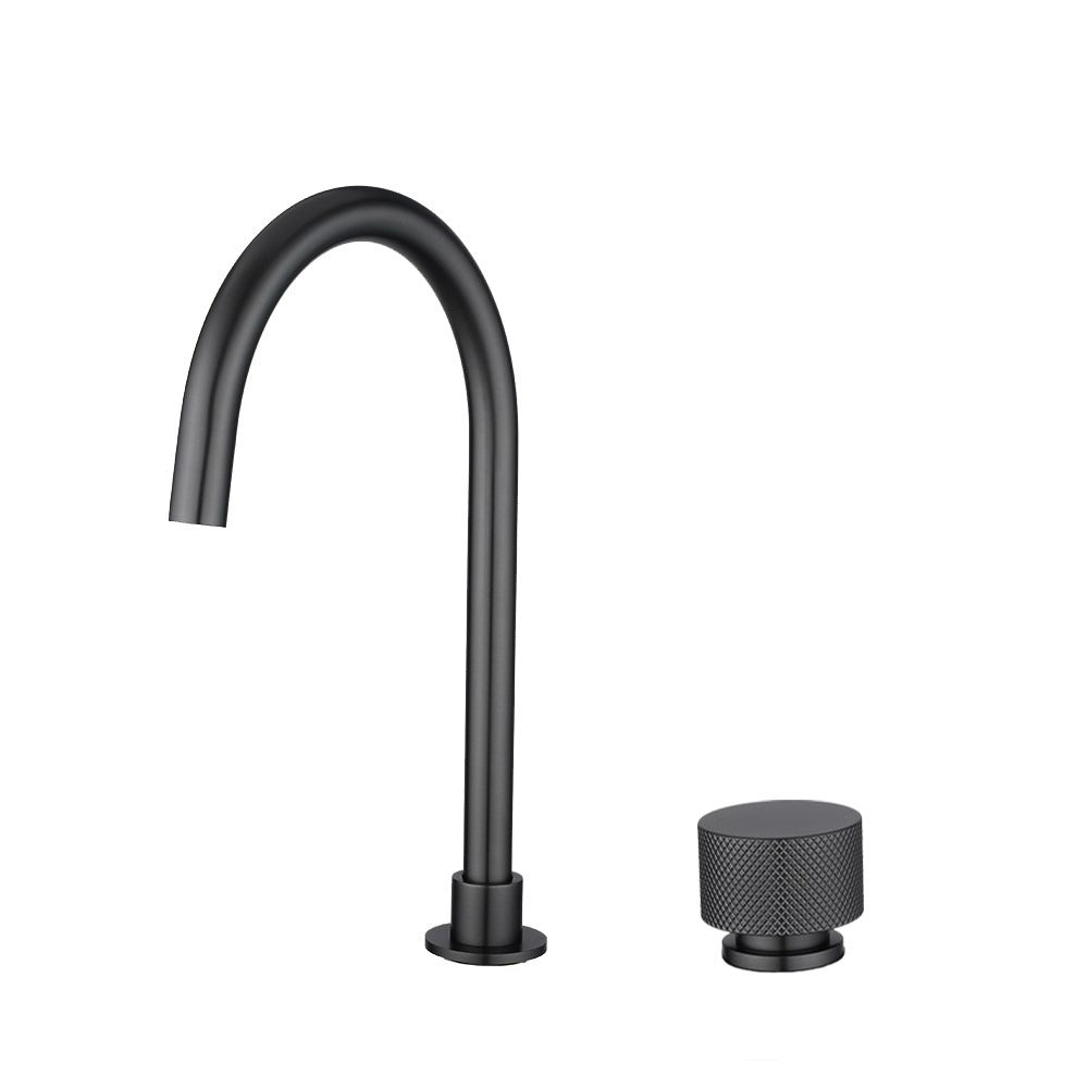 AQUAPERLA MOON SWIVEL BASIN MIXER 360MM BRUSHED GUN METAL GREY
