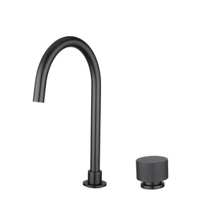 AQUAPERLA MOON SWIVEL BASIN MIXER 360MM BRUSHED GUN METAL GREY