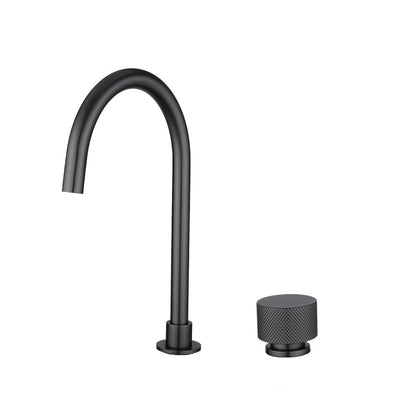 AQUAPERLA MOON SWIVEL BASIN MIXER 360MM BRUSHED GUN METAL GREY