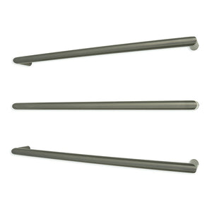 RADIANT HEATING ROUND HEATED SINGLE TOWEL RAIL GUN METAL GREY (ALSO AVAILABLE IN 650MM AND 800MM)